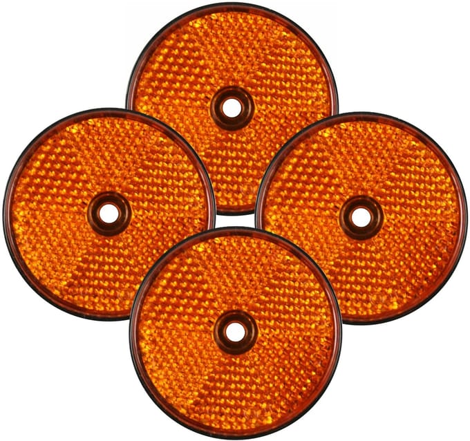Benson Reflector - 4x - oranje - schroefbevestiging - 60mm - rond