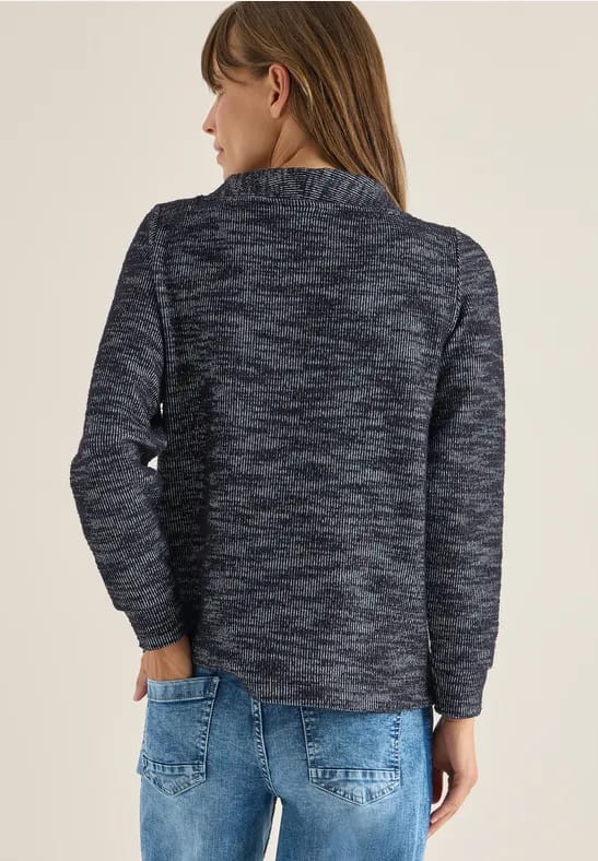 Shirt met structuur en trechtervormige hals