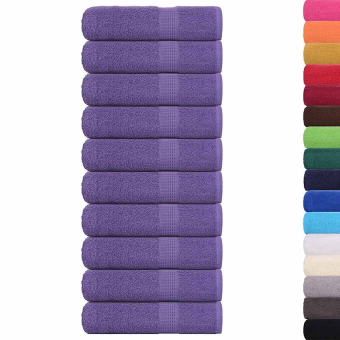 vidaXL - Handdoeken - FROGN - 10 - st - 50x100 - cm - 360 - g/m² - paars