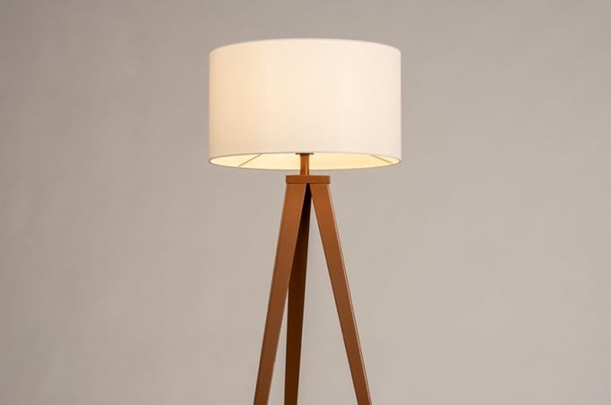 Lumidora Vloerlamp 31167 - ANTIQUA - E27 - Wit - Bruin - Metaal - ⌀ 52.5 cm