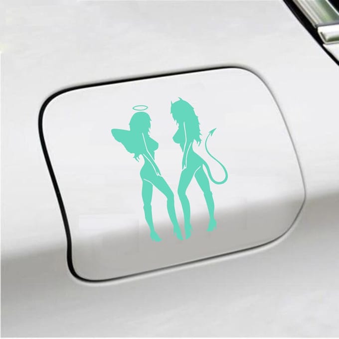Bumpersticker - Engeltjes - 14 X 10 - Mint