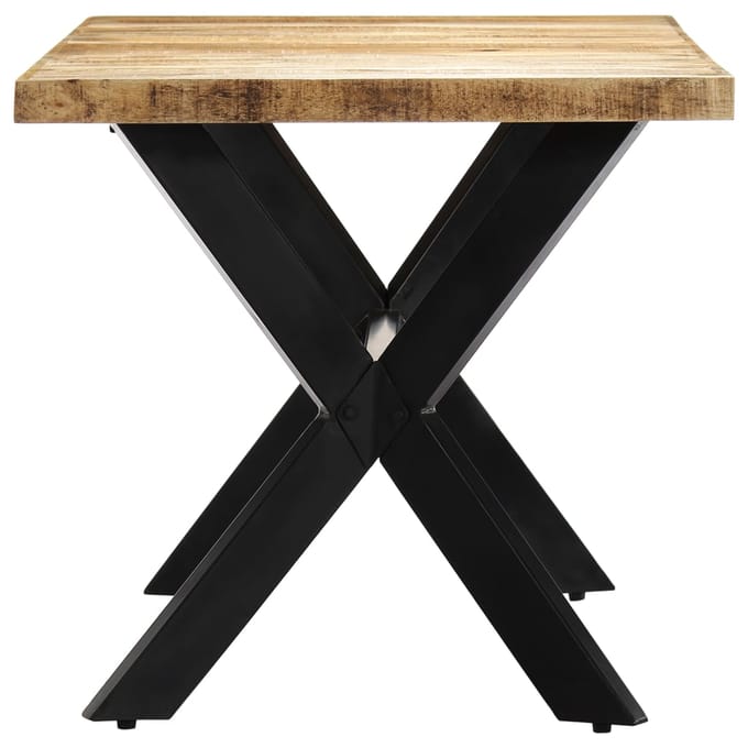 vidaXL - Eettafel - 160x80x75 - cm - massief - ruw - mangohout