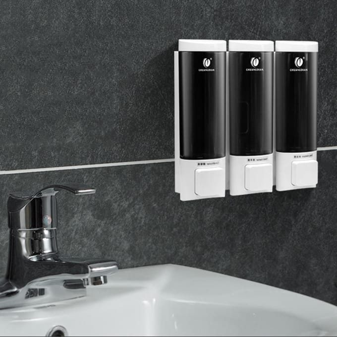 200ml*3 Wandmontage Seifenspender Shampoo Spender Seife Zeepdispenser gray