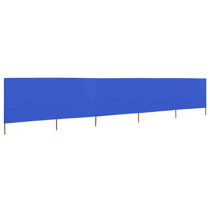 vidaXL - Windscherm - 5-panelen - 600x120 - cm - stof - azuurblauw