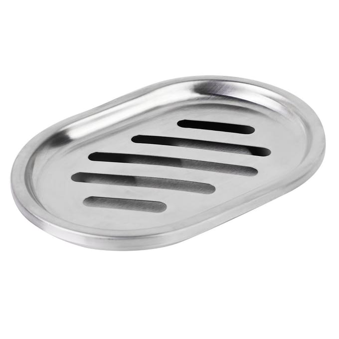 Porte-savon en acier inoxydable Récipient Porte-savon double couche avec grand drainage (Bande) white