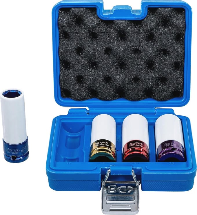 Power Wheel Nut Socket Set 12.5 mm (1/2 inch) - 4-Piece Set met Kleurcode