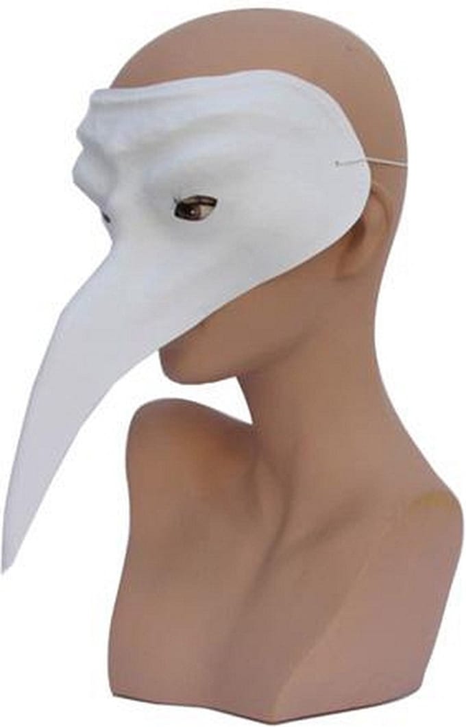 Faram Party - Venetiaans snavelmasker - plastic - wit - zelf beschilderen
