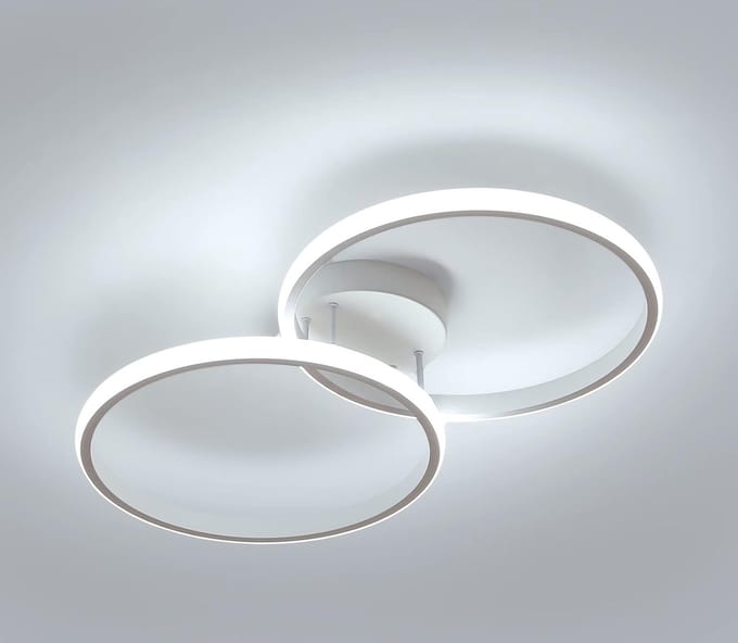 Goeco Plafondlamp - 54cm - Groot - 30W - LED - Ronde - Metalen - 6500K - Koel Wit Licht