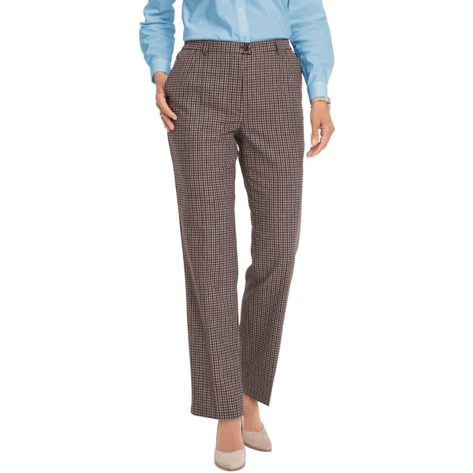 Geruite broek Comfort - bruin - Gr. 26 van Goldner Fashion