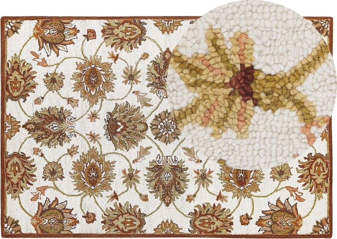 EZINE - Vloerkleed - Lichtbeige - 160 x 230 cm - Wol