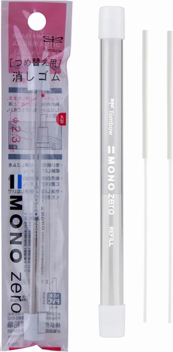 Tombow Mono Zero Rond 2.3mm Gum Refill / Navulling Set van 2