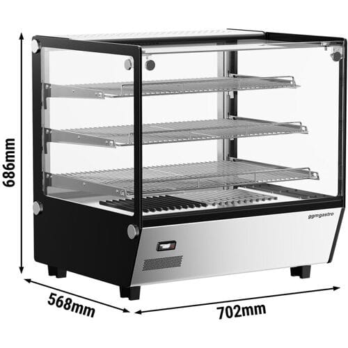 GGM Gastro Warmhaltevitirne - 702mm - 1,1 kW - mit 3 Ablagen Zilver