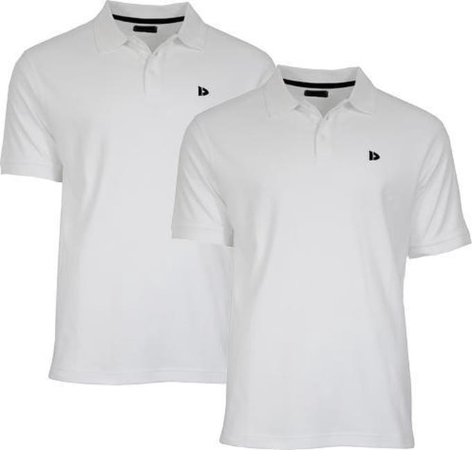 2-Pack Donnay - Polo (Noah) - Sportpolo - Heren - White (001) - maat M