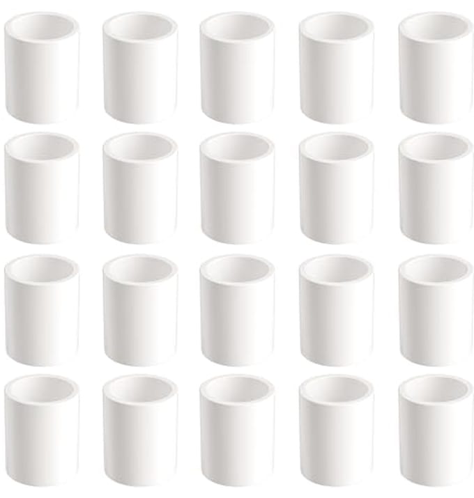 Zware PVC buiskoppelingsfittingen 3/4 inch (socket x socket) - 20 stuks voor doe-het-zelf PVC-creaties