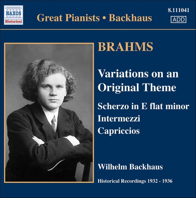 Wilhelm Backhaus - Brahms: Solo Piano Works (1932-1936) (CD)
