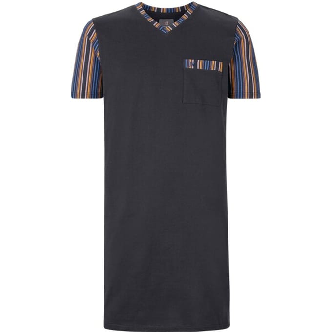 Jan Vanderstorm herren Nachthemd - 68/70 - donkerblauw - Plus Size