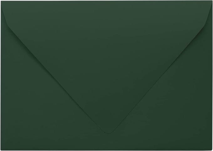 Bruiloft Enveloppen - Uitnodiging Envelop - Kaarten Versturen - V-flap Sluiting - A6 formaat - Donkergroen