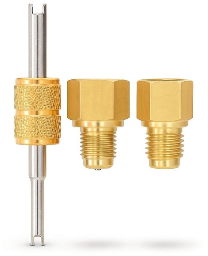 Allecto - Koelmiddeltankadapter - 1/4 naar 1/2 adapter - Handig en