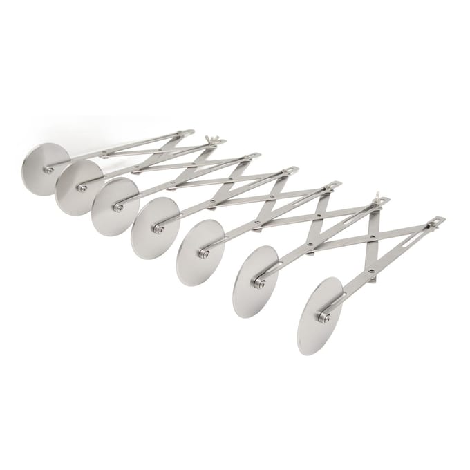 7 Wielen Gebakssnijder Roller Roestvrij Staal Multifunctioneel Verstelbare Breedte Multi Wielen Deeg white