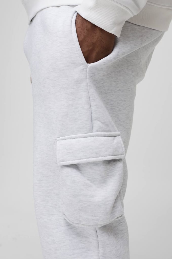 Plus Skinny Fit Cargo Joggers In Grey Marl | Size 3XL