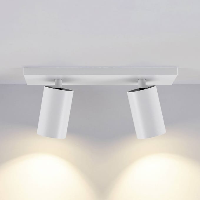 Deko Light 348247 Can Tilt eckig, 2x 7,5 W GU10, Weiß Plafondopbouwarmatuur GU10 7.5 W Wit