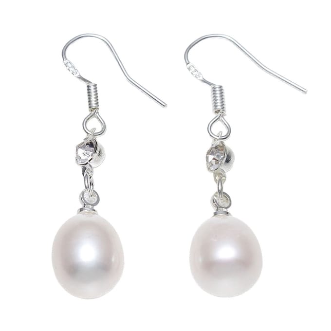 Fako Bijoux® - Parel Oorbellen - Parel Glas - Hanger - Wit