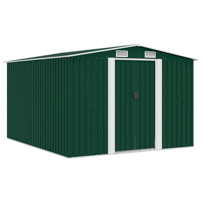 vidaXL - Tuinschuur - 257x298x178 - cm - metaal - groen