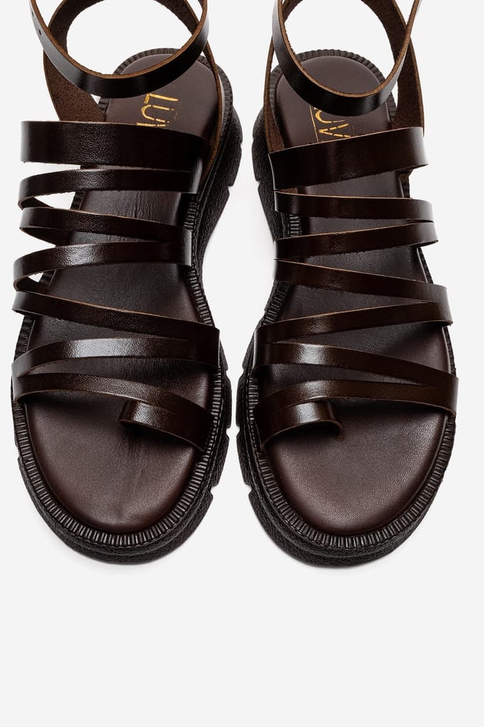 Pelsa Leren Multi Strap Sandaal