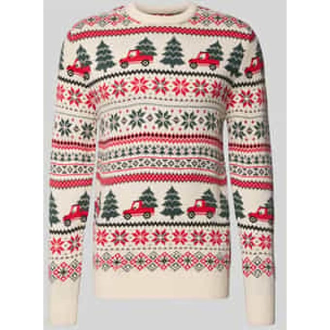 Gebreide pullover met ribboorden
