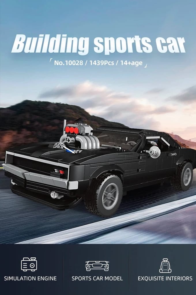 Mould King - 10028 - De Moc Charger Sport Auto - is compatibel met het bekende merk.
