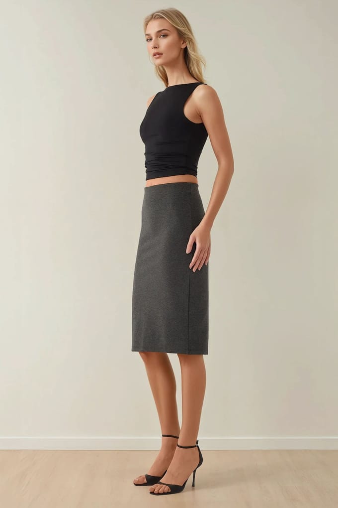 Hoge Taille Bodycon Midi Rok