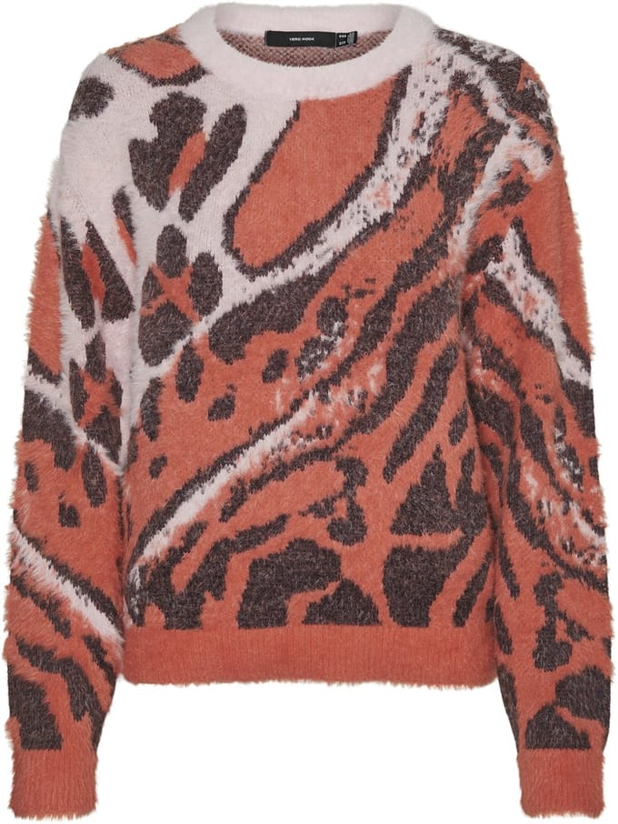 Vero Moda Trui Vmalea Ls O-neck Pullover Boo 10311101 Sweet Dreams/burnt Dames Maat - S