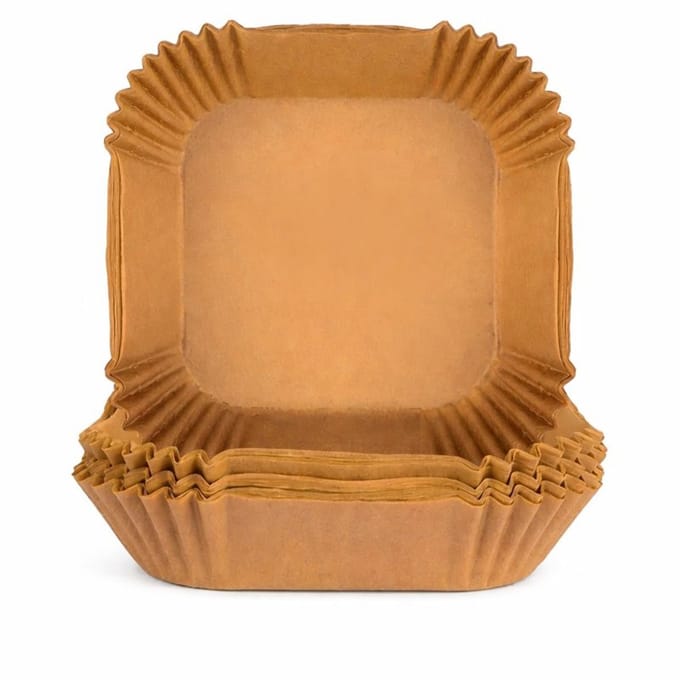 Airfryer Bakpapier Vierkant 20 cm – 50 Stuks Wegwerp Bakjes Antiaanbak
