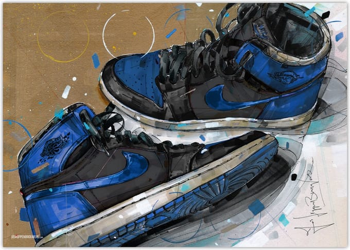 Sneaker poster 1984 royal blue 70x50 cm
