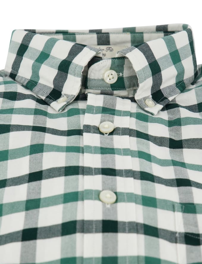 Gant overhemd ruitjes groen normale fit