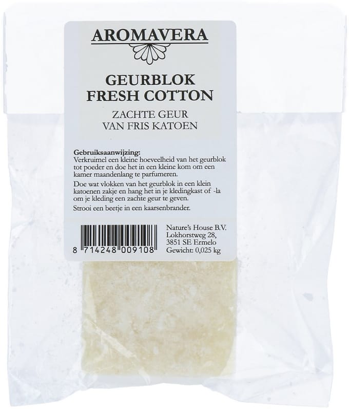 AromaVera Amberblok fresh cotton 2 Stuks