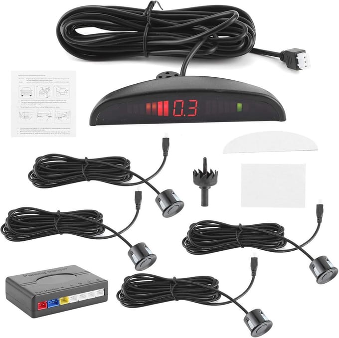 Parkeermonitorsensor voor Auto met 4 Radarsensoren - DC 12V Achteruitrijsysteem