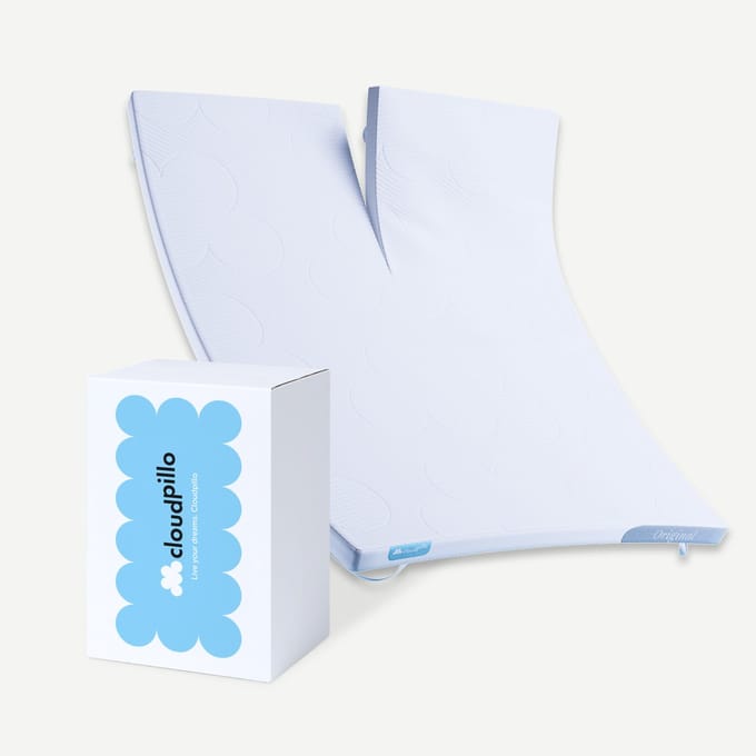 Cloudpillo Original Split Topper 200x210 - Afstelbaar - 4-Seizoenen - Voorzien van Elastieken - Matras topper