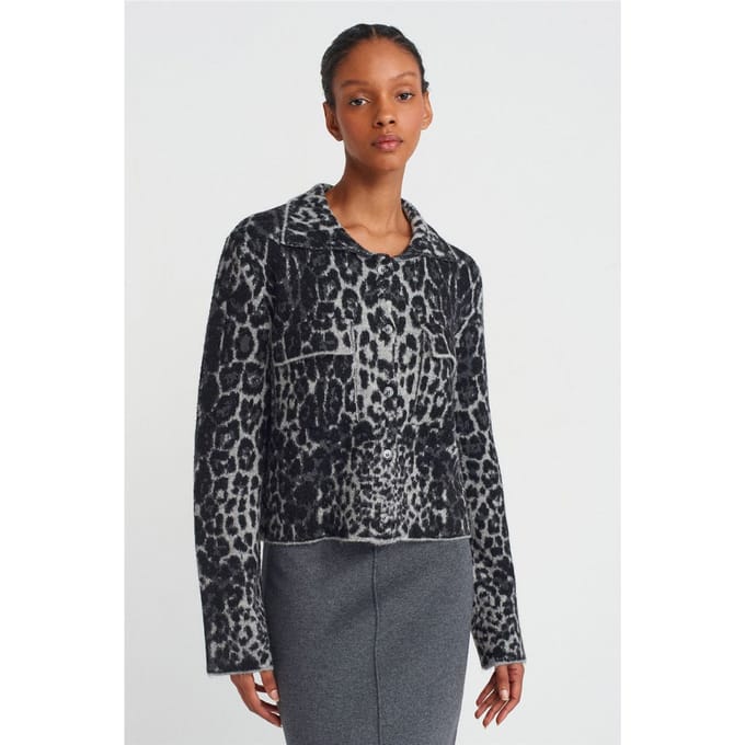 Lepeldruk Knopen Cardigan