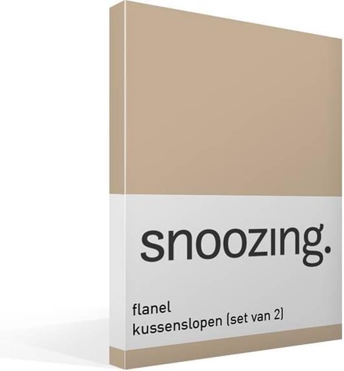 Snoozing - Flanel - Kussenslopen - Set van 2 - 40x60 cm - Camel