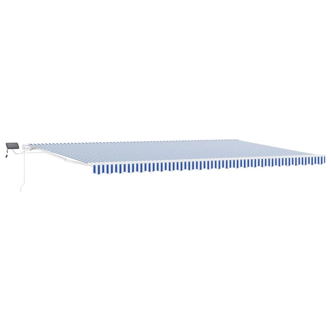 vidaXL - Uitschuifbare - luifel - Blauw - en - Wit - 600 - × - 300 - cm