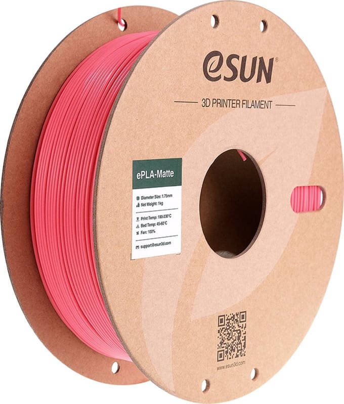 eSun ePLA-Matte Aardbei-rood mat / Strawberry red 1kg - 1.75mm - 3D printer filament