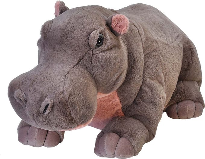 Living Earth serie - Knuffel Nijlpaard - pluche - knuffeldier - 76 cm - wilde dieren