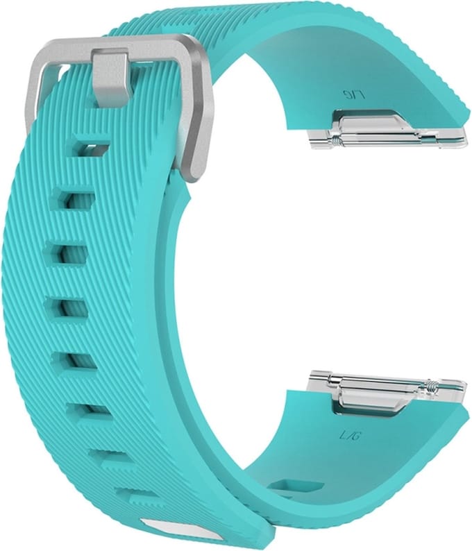 By Qubix - Compatible Fitbit bandje - Geschikt voor fitbit Ionic siliconen bandje met gesp - Maat: Small - turquoise