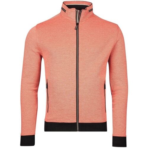 Baileys Vest Sweat Cardigan Zip Two-Tone Oxford Doubleface Jacquard Interlock Coral / male