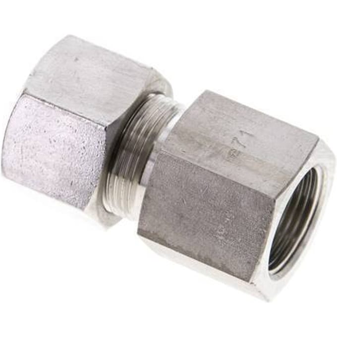 16S & M22x1.5 RVS Rechte Snijringkoppeling Binnendraad 400bar ISO 8434-1