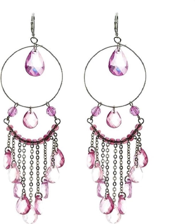 Behave - Statement oorbellen roze kralen - Romantisch boho detail