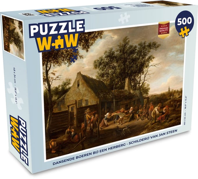 Puzzel Dansende boeren bij een herberg - Jan Steen - Legpuzzel - Puzzel 500 stukjes