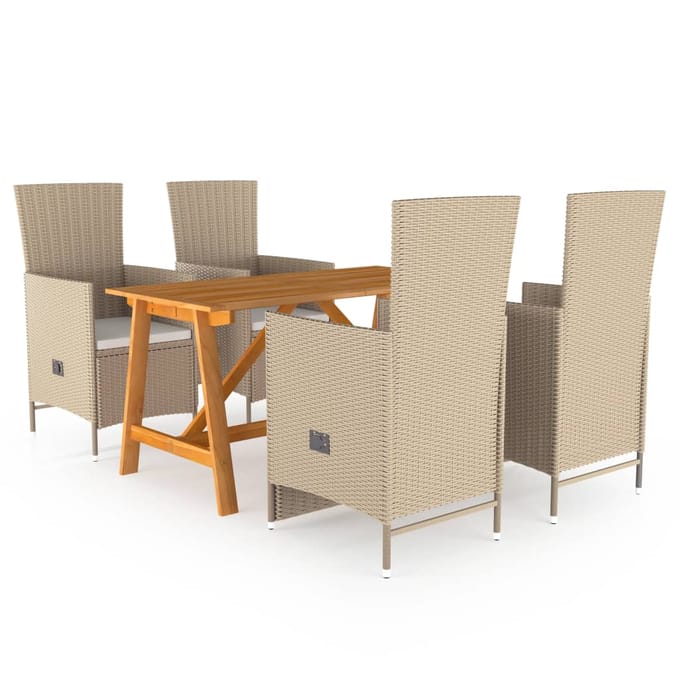 vidaXL - 5-delige - Tuinset - beige
