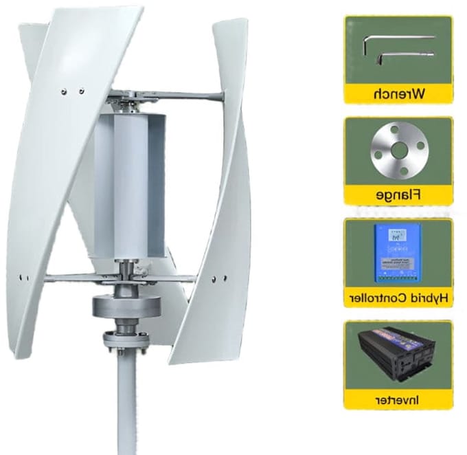 Verticale Windturbine – Horizontale Windmolen – Mini Windgenerator – Windkracht Turbine – 2000W Vermogen – 24V - Off-grid systeem 2